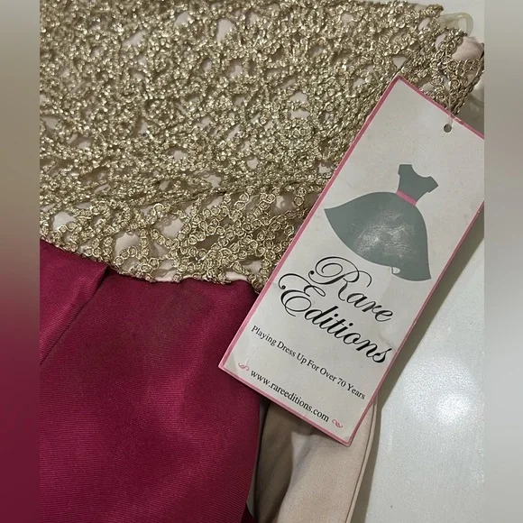 Elegant Gold and Red Kids Dress - Picture 11 of 14